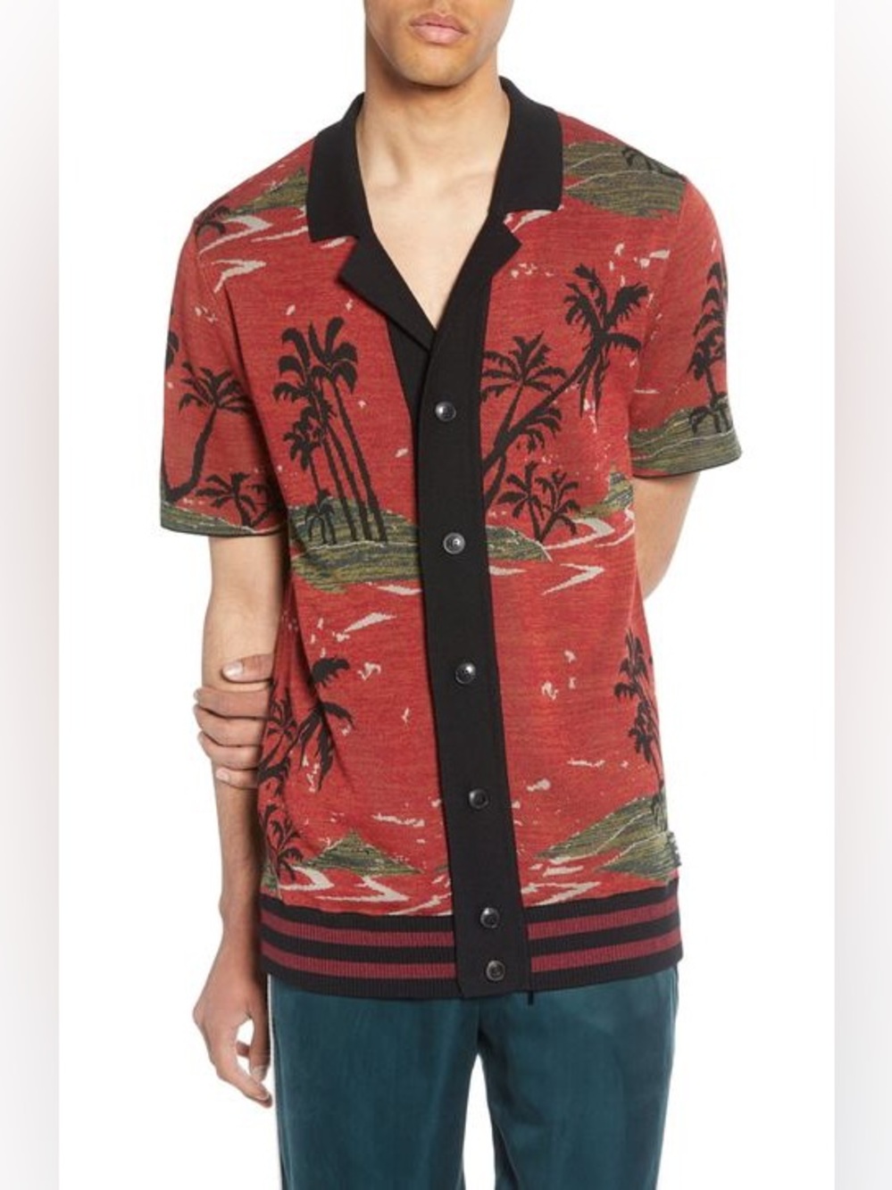 NWOT Men’s Scotch & Soda Hawaii Cardigan Short-Sleeved Button-Down Shirt  MEDIUM